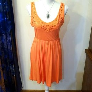 Dress by 5th Love Orange w/sequins sz LG